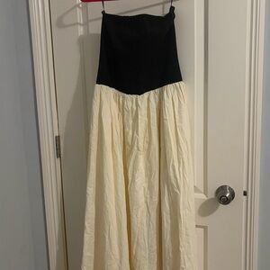 Paper Heart Black and Cream Strapless Dress